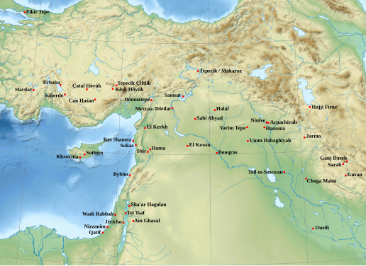 Localisation des principaux sites du Néolithique tardif (v. 6400-5300 av. J.-C.).