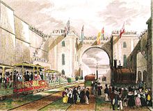Opening of the Liverpool and Manchester Railway in 1830 Opening of the Liverpool and Manchester Railway.jpg