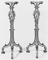 Pair of tripod candlestands, c. 1740, Metropolitan Museum of Art