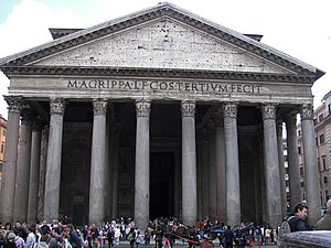 Front of the Pantheon in Rome.