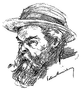 Paul Verlaine, dessin paru dans La Plume en 1896.