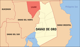 Laak na Davao de Ouro Coordenadas : 7°49'8"N, 125°47'26"E