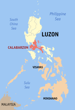 فلپائن کا نقشہ کالابارزون کا محل وقوع