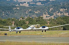 The Taurus G4 taking off from the Sonoma County Airport in California Pipistrel Taurus G4 take-off at 2011 Green Flight Challenge.jpg