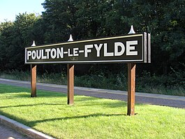 Poulton-le-Fylde Railway Station sign.JPG