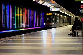 Une rame en station.