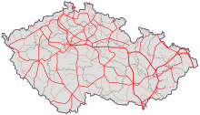 Map of the Czech railway network Railway network Czech Republic.svg