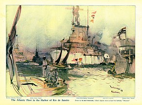 Atlantflottan i Rio de Janeiro hamn, som en del av Great White Fleet-expeditionen (1907).