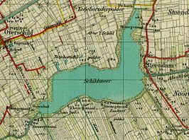 Het Schildmeer op de topografische kaart (1:50.000) van 1934