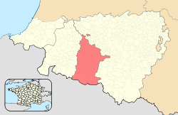Vị trí của Soule trong tỉnh Pyrénées-Atlantiques và xứ Basque thuộc Pháp