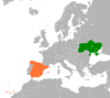 Location map for Spain and Ukraine.