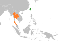 Map indicating locations of Taiwan and Thailand