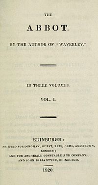 Titelsidan till förstautgåvan av The Abbot.