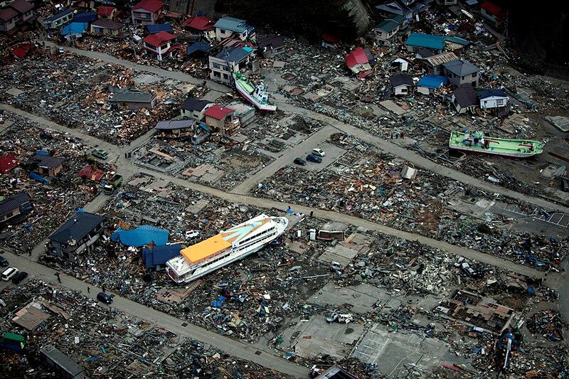 File:US Navy 110320-M-0145H-063 A large ferry boat rests inland amidst destroyed houses after a 9.0 earthquake and subsequent tsunami struck Japan March.jpg