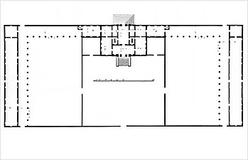 La pianta di progetto del complesso della villa (mai completato), come ricostruita da Ottavio Bertotti Scamozzi (1778)