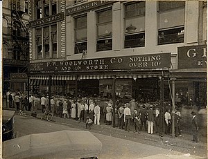 Exterior view of Woolworth 5 & 10 cent store, ...