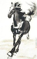 Prent Galloperend paard, de basis voor de eerste uitgave van de latere postergigant Verkerke Reprodukties