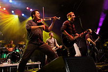 Mackin performing with Yellowcard in 2012