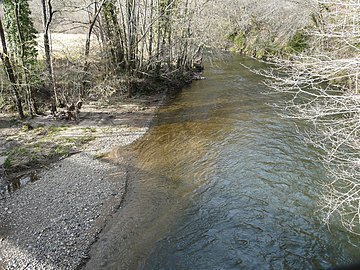 L'Auvézère au pont de Pervendoux.