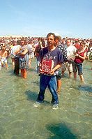 Ritual bath in Saintes-Maries-de-la-Mer, a shrine associated with Romani people.