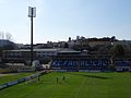 Blick auf die Haupttribüne