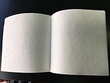 Braille magazine example pages
