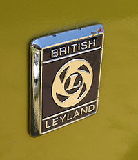 A small British Leyland badge on one of their many products. Note the rust.