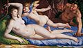 Venus, Cupido y un sátiro, por Angelo Bronzino.