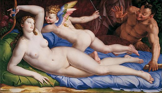 "Vênus, Cupido e Sátiro", de Bronzino.