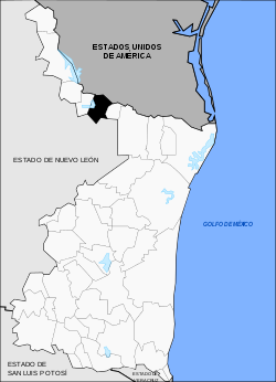 Vị trí của đô thị trong bang Tamaulipas