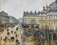 Kamij Pisaro, Trg pozorišta, Pariz, kiša, 1898