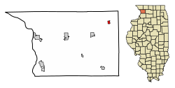 Location of Shannon in Carroll County, Illinois.