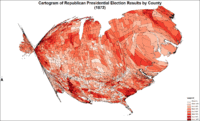 Cartogramma dei risultati Repubblicani per contea