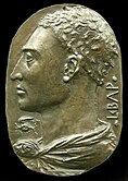 Self-portrait relief of Leon Battista Alberti