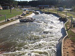 Competition channel upstream from the bridge.