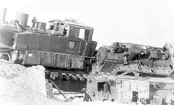 Eight-coupled tanks sabotaged by retreating German forces, c. 1915