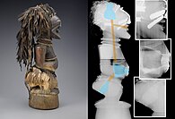 Image radiographique d'une statuette votive Songye de la collection du musée d'art d'Indianapolis.