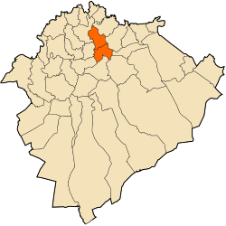 Mapa do distrito dentro da província de Tiaret