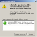 Exemple d'invite d'installation d'une extension dans Firefox 3.0.