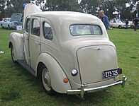 Ford Prefect A493A Saloon. This image shows the solid roof, extended boot and swage line on the front doors.