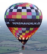 A hot-air balloon over north-west Dunshaughlin