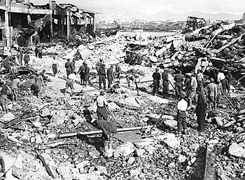 Damage from the German bombing of Piraeus on 6...