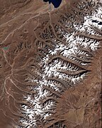 Glacier-capped mountains in Tibet