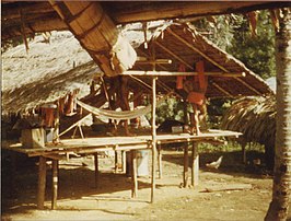 Een carbet (schuilplaats) in Antecume Pata