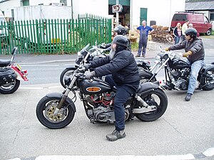 Harley Davidson parade in Abergavenny, Wales