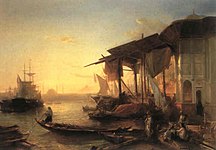 トルコ沿岸の商人の舟