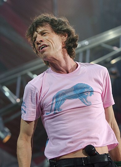 Mick Jagger di San Siro, Milan, Italy pada 10 Juni 2003