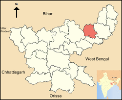 Location of Deoghar district in Jharkhand