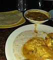 Chapatti and chicken is the popular food here