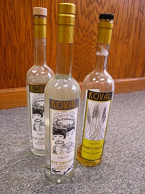 English: A few bottles of Koval distilled spir...